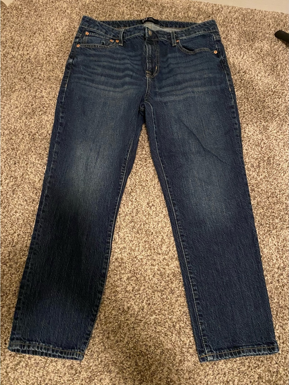 GAP Denim Classic Dark Wash Straight Leg Jeans Size 14 Regular Boyfriend Jeans